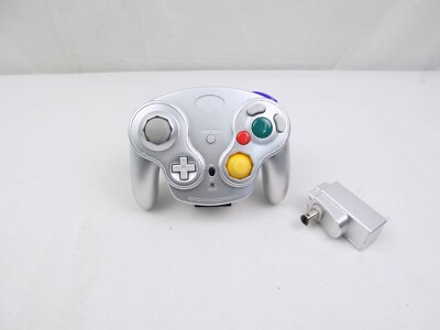 Brand New Wireless Silver Game Cube Controller & Adapter