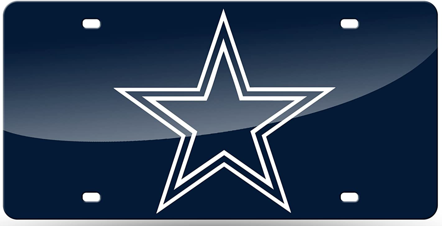 Image 1 - DALLAS COWBOYS Rico Industries NFL Unisex-Adult Laser Inlaid Metal License Plate