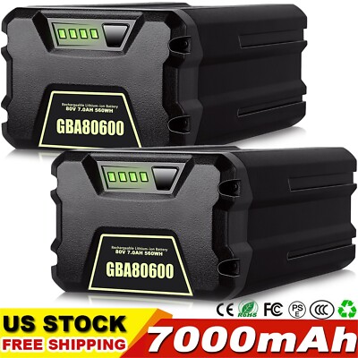 2x 7 Ah Lithium-Ion Battery For Greenworks Pro 80V Max GBA80200 GBA80250 GCH8040