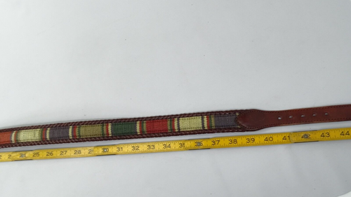 Brighton Santos Fabric Leather Men's Size 42 Buckle Belt 67506 Braided Egde Prep - Picture 7 of 7