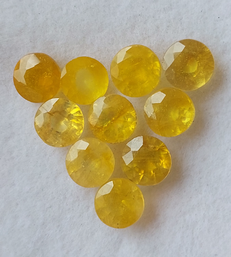 6 Mm, 10 pcs Natural Yellow Sapphire Round Shape Faceted Cut Stone - Picture 3 of 8