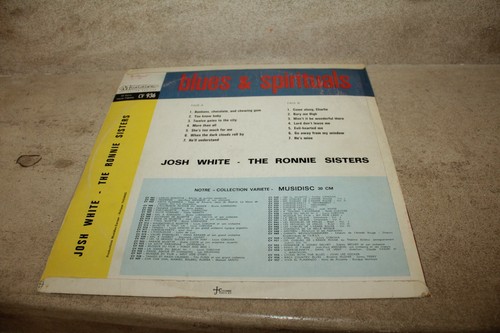Lp Josh White And The Ronnie Sisters – Blues & Spirituals - Picture 2 of 5