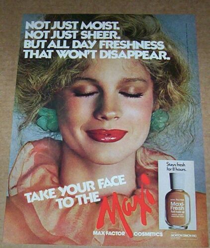 Página de anuncio impreso 1979-Max Factor Maxi Cosméticos Maquillaje adorable niña de publicidad |