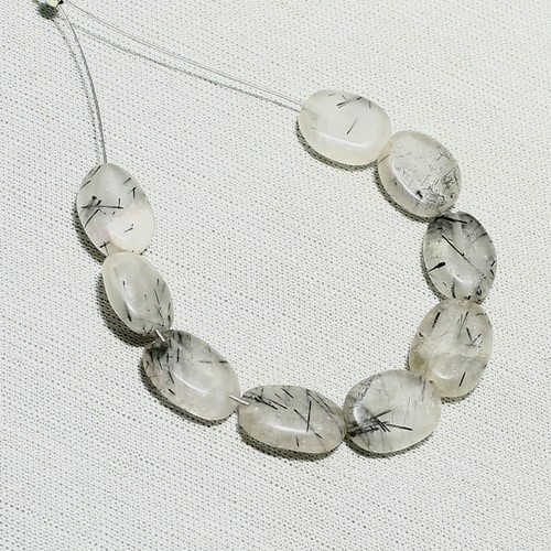 9pcs Natural Rutile Quartz Beads Loose Gemstone 19.30cts Size 9x7mm To 10x7mm - Imagen 3 de 6