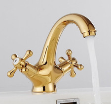 Housler Miscelatore mono lavabo tradizionale oro. Oro titanio lucido
