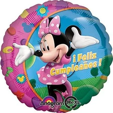 Anagram International Minnie Feliz Cumpleanos Foil Balloon, 18 Inch, Multicolor
