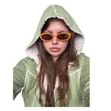 Unbranded Women's Green and White Hoodie