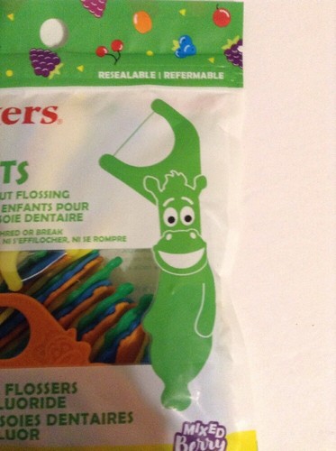 Plackers Kids Enfants Dental Flossers with Fluoride Pack of 40 Animal Shaped - Photo 4/8