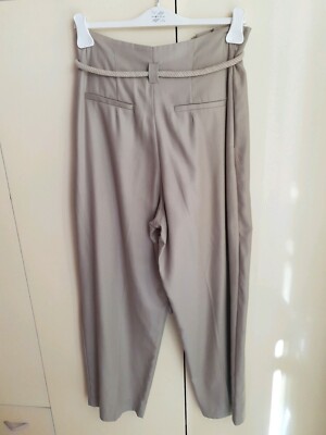 H&M pantalone Ampio Lyocell naturale (38EU/IT42)vita alta a