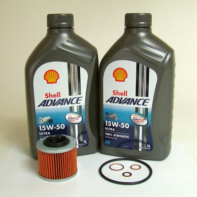 Service Kit Ölwechsel Shell 15W-50 Öl passend für MZ Muz 125 SM SX RT