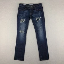 Vigoss Studio Jeans Womens 5/6 28 Blue The Brooklyn Skinny Distress Dark Wash