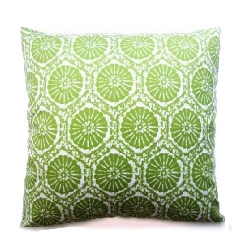 Beachy Seashell Pillow Cover Soft Tropical Shell Coastal Decor Green White Print