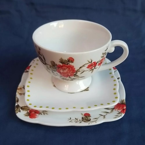 Xmas Kirstie Allsopp Tea Cup Saucer Cake Plate Porcelain white Floral polka dot - Picture 2 of 19