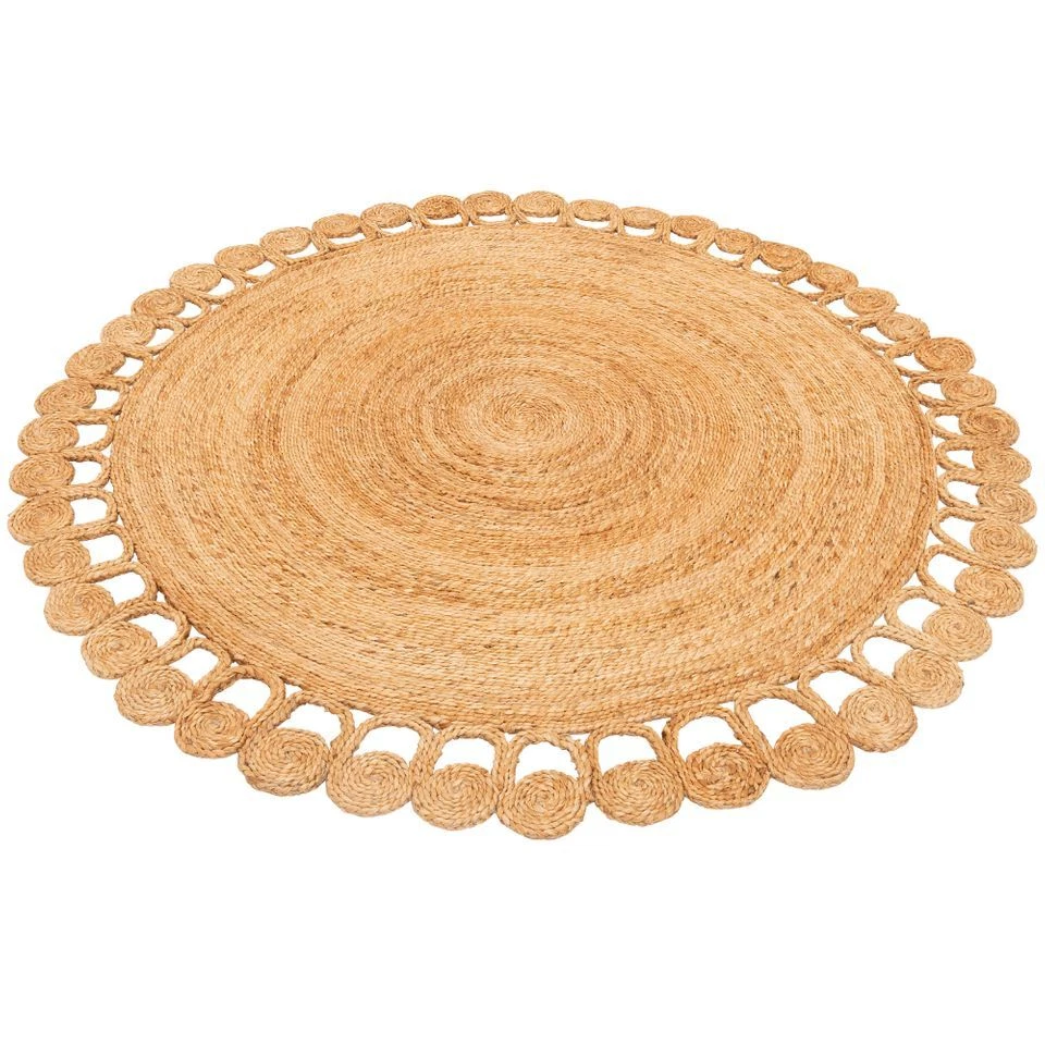 Naturfaser Handgefertigt Jute Salsa Natur Boho Beige Rund - Bild 2 von 4