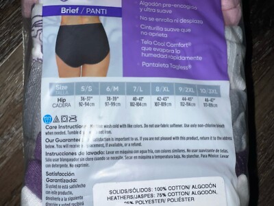 Hanes Ultimate ~ 6-Pair Women's Brief Underwear Panties Cotton