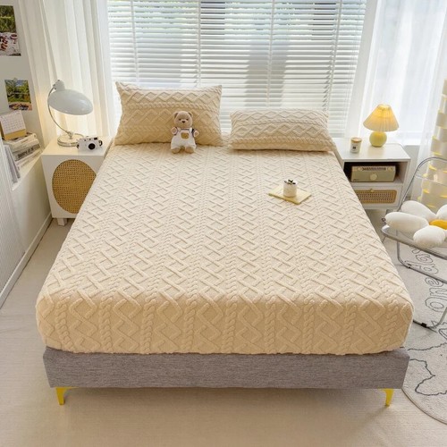 Thicken Taffeta Fitted Sheet Warm Mattress Protector Cover Dustproof Non-slip - Picture 9 of 30