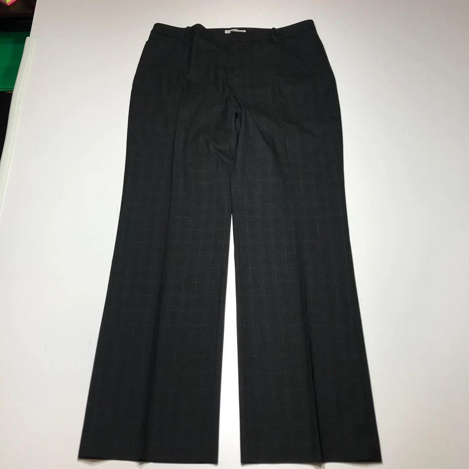 Pantalones Coldwater Creek para mujer talla 12 grises a cuadros ajuste natural pantalones de carrera Foto 2 de 4