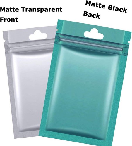 100/500 Color +Window Matte Foil Mylar Flat Zip Lock Pouch Bag Hanger - Picture 7 of 15