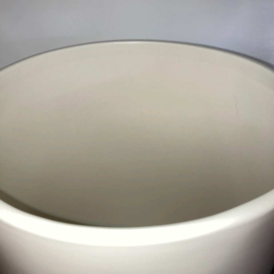 Casual Home Ceramic Waste Basket White Blue Green Strips W/ Trash Text On Side - Image 2 of 4