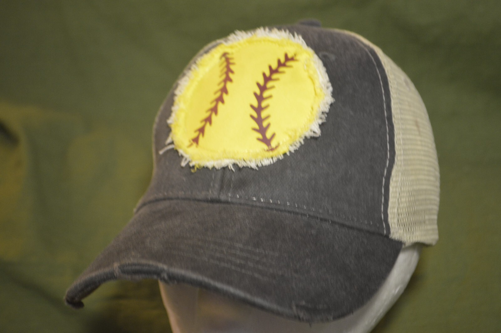 Yellow Baseball Patch Adjustable Gray Hat Cap by … - image 2