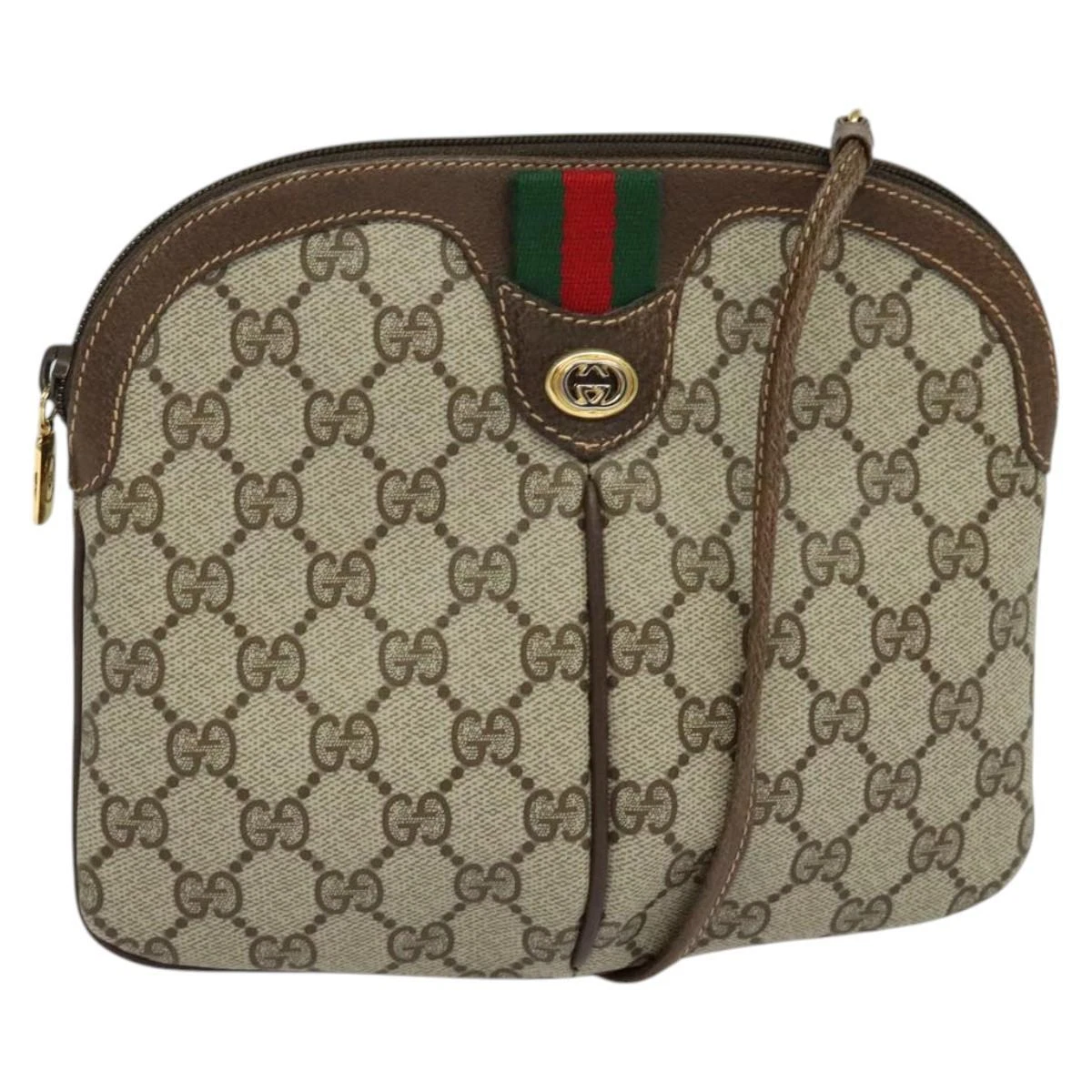 Sac à bandoulière GUCCI GG Supreme Web Sherry Line PVC beige 904 02 047 authentique sw151