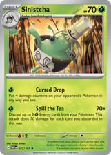 Sinistcha 22/167 Rare Holo | Twilight Masquerade | Pokemon Card