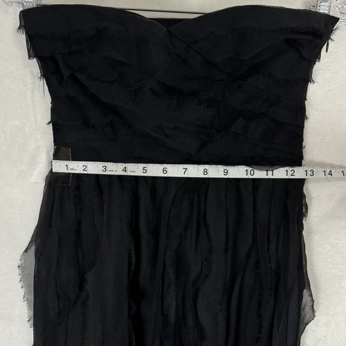 Y2K Diane von Furstenberg schwarzes trägerloses Kleid Gr. 2 Tüll Party sexy launisch - Bild 12 von 13