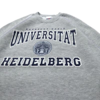 JERZEES 90's 762 College Print Raglan Sweatshirt M Gray JERZEES 90's 762 College Print Raglan Sweatshirt M Gray
