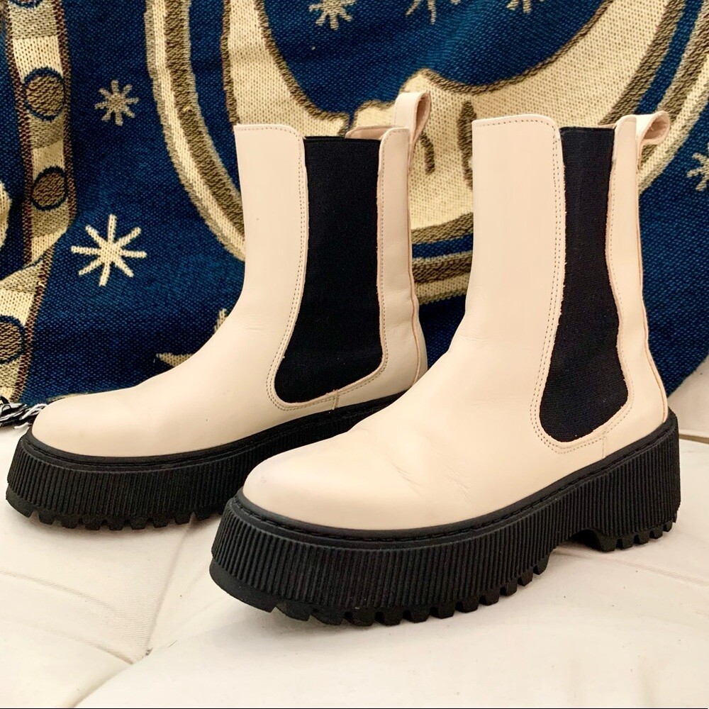 & other stories chunky sole leather chelsea boots