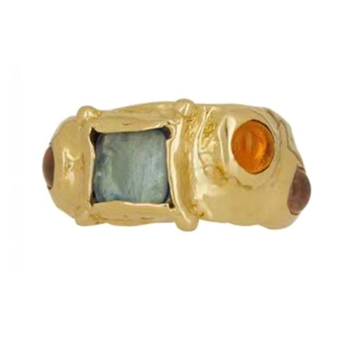 Chic Irregular Metal Rings for Women Featuring Colorful Diamonds and Gold Tone - 第 24/28 張圖片