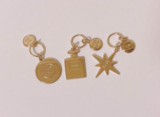 CHANEL Holiday Charm Set of 3 Novelty Rare CHARM MOON / STAR / PARFUM 3pcs set