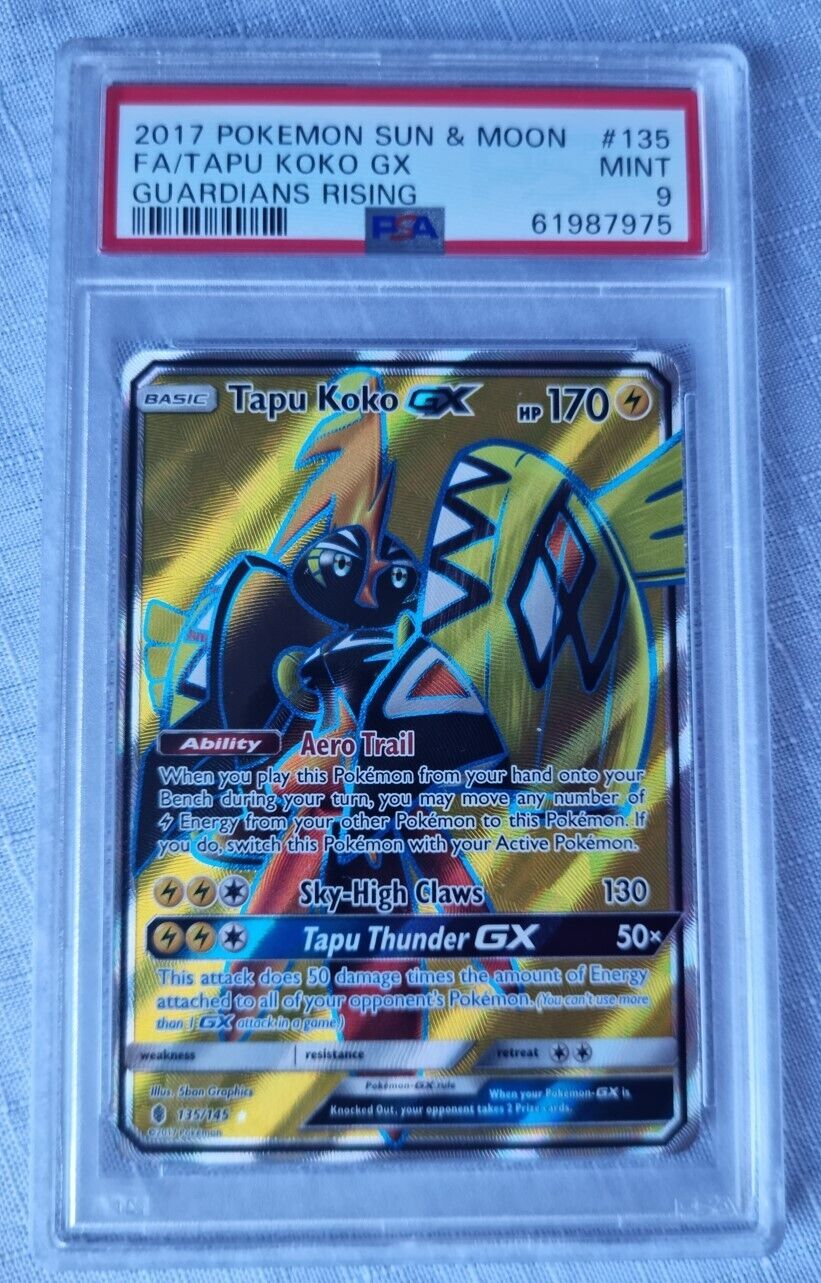 Guardians Rising 135 Full Art Tapu Koko GX PSA 9