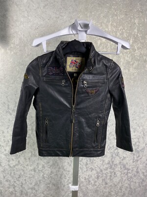 【Redskins 】レザージャケット ブラック　Ｌサイズ Redskins Motorcycle Togs Vintage Club Kid's Leather Jacket