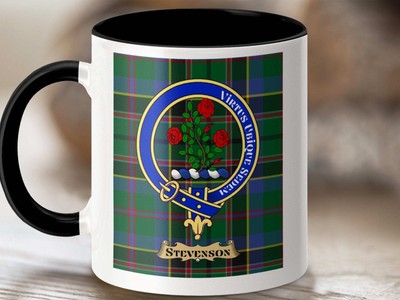 Stevenson Clan Scottish Tartan Crest Mug