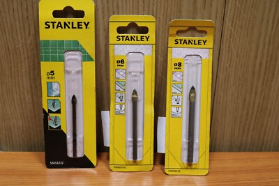 Stanley Fliesen Glas Keramik Spitzbohrer 5 mm 6 mm 8 mm