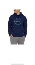 Hurley Men’s Graphic Fleece Lined Hoodie Blue Size Large