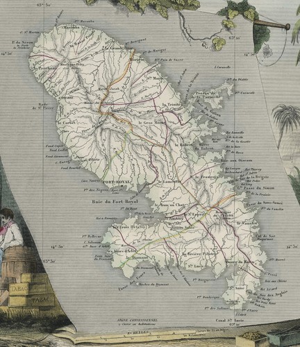 Antique Map "Colonies Francaises (Martinique-Amerique du Sud)" Levasseur, 1845 - Picture 3 of 7
