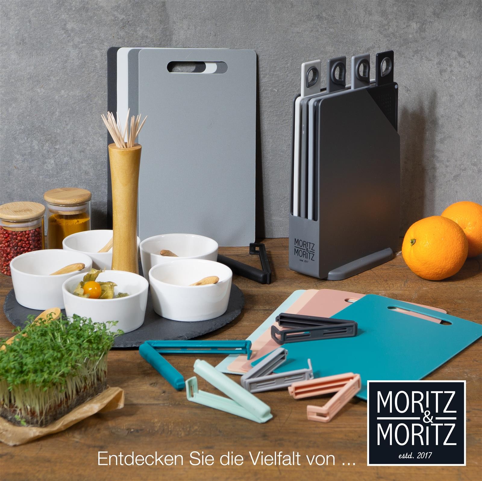 4er Set Frühstücksbrettchen Frühstücksbrett mit Ständer Schneidebrett Brettchen