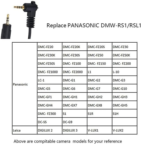 JJC JM-D Wireless Remote Control Shutter Release DMW-RS1 for Panasonic Lumix S1 - Picture 6 of 8