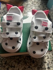 PUMA Basket Bow V INF Kids Sneakers White/Black Polka Dot Pink Bow US 4
