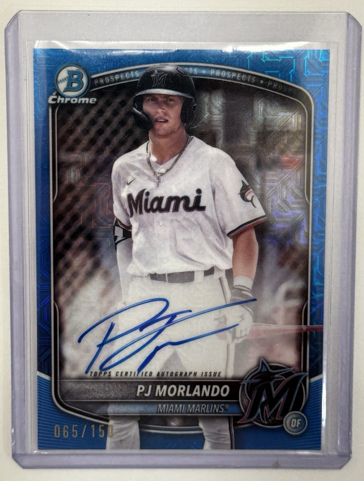 2025 Bowman - Chrome Autographs PJ Morlando #BMA-PM Blue Mojo Refractor /150