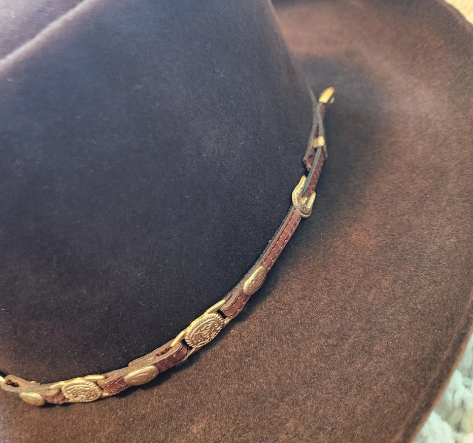 Винтажная женская фетровая ковбойская шляпа The Gun Club от Stetson коричневая A-178 - Изображение 4 из 4