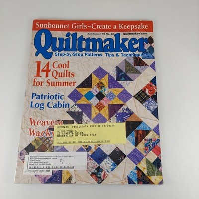 Quiltmaker Magazine July/Aug 2003 14 Cool Quilts For Summer, Partiotic Log Cabin