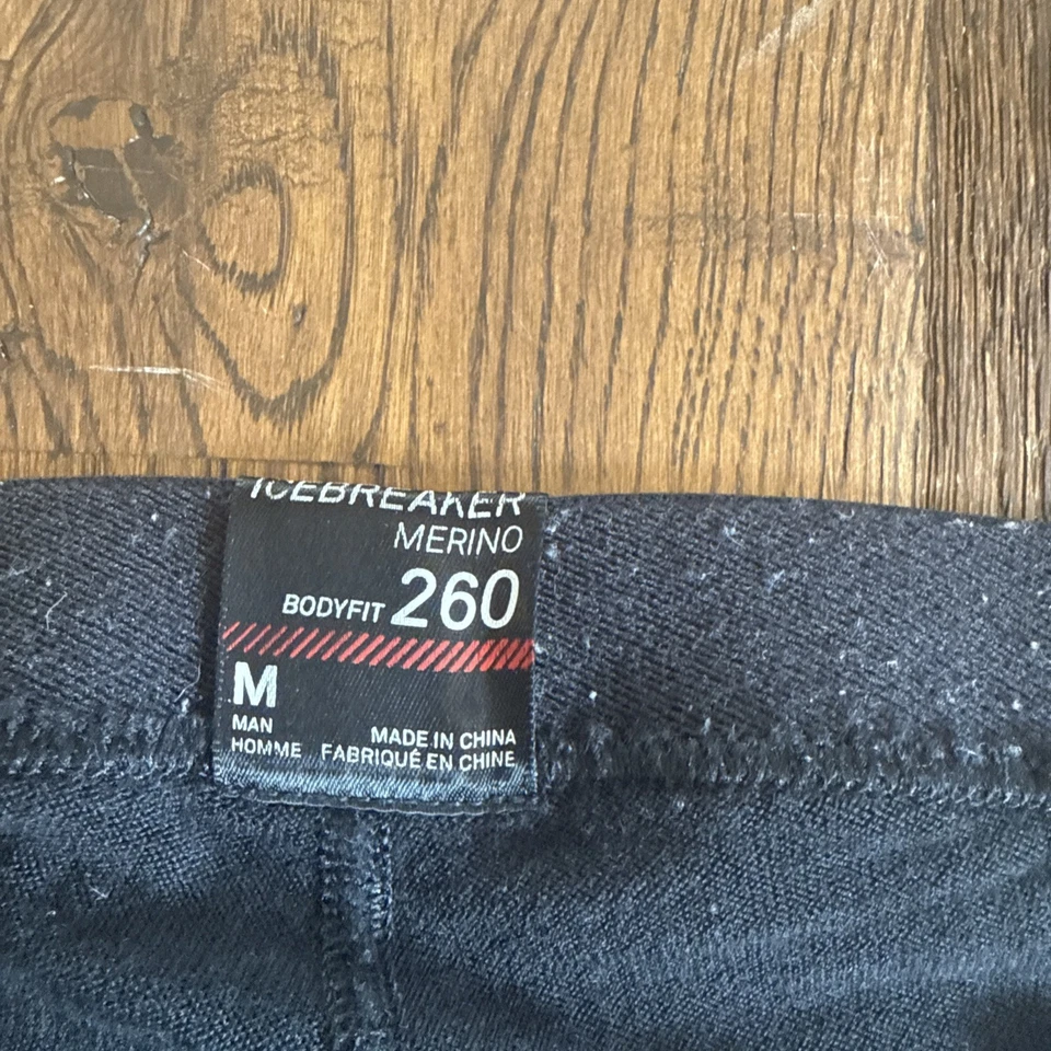 Icebreaker Base Layer Leggings Mens M Black Merino Wool 260 - Image 4 of 4
