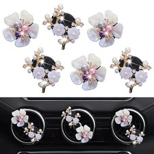 Bling Flower Air Vent Clips, 6 Pcs Cute Daisy Car Fresheners, Diffuser With R...