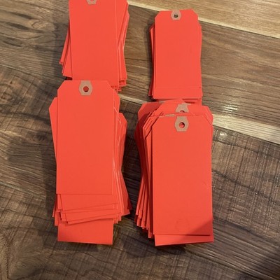 320 - Red Avery Thick Paper Shipping Tags,  Cardstock  4 3/4 X 2 3/8 
