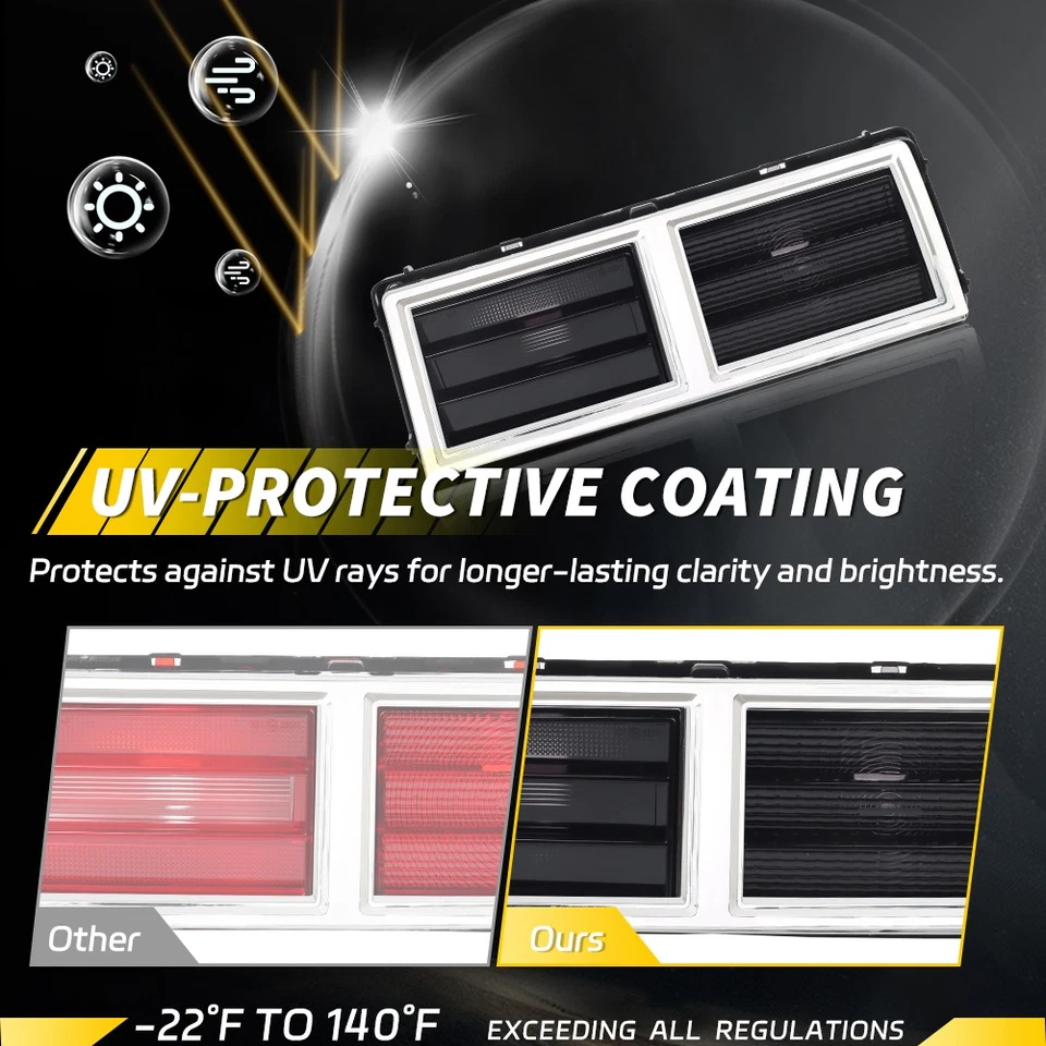 Smoked Lens Tail Lamp Assembly Set With Gaskets For 1975-1979 Chevy II Nova - Image 3 of 4