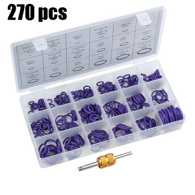 #ad 270Pcs 18 Sizes Purple Rubber O Ring Sealing Gasket Washer Seal Assortment Set $10.79
