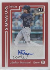 2017 Panini Donruss Signature Series Red 14/99 Andrew Benintendi Auto 0v1
