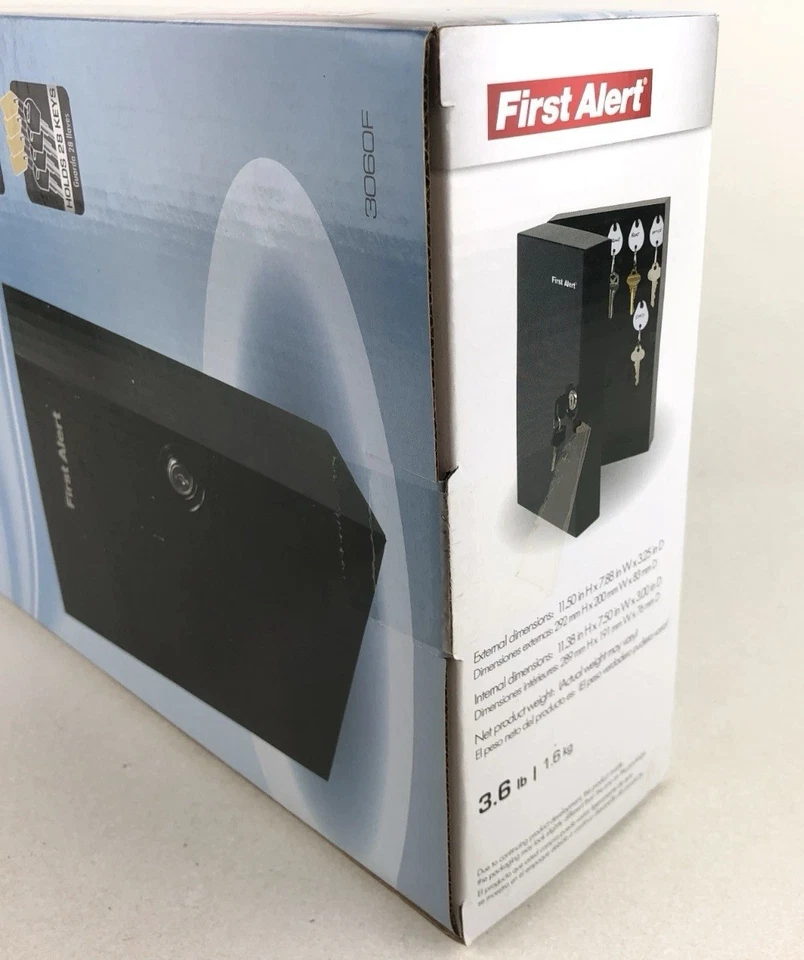 First Alert 3060F  Key Storage Cabinet with 2 Keys and 28 Key Hangers NEW - Image 4 of 4